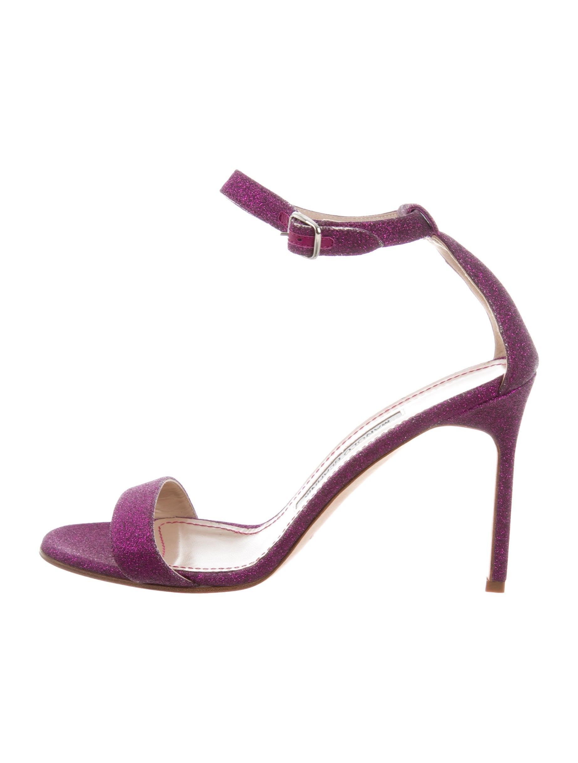 Manolo Blahnik Chaos Glitter Sandals