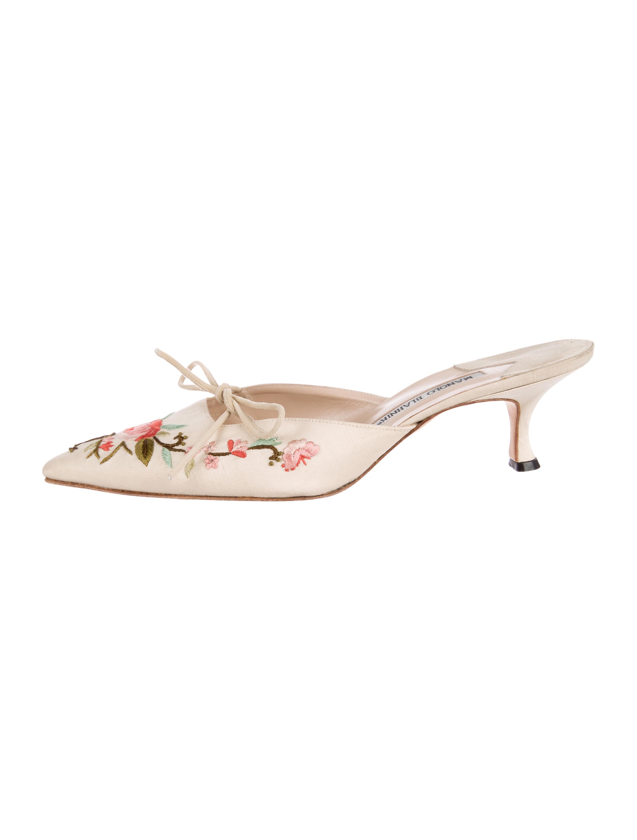 Manolo Blahnik 花柄ミュール 38 Manolo Blahnik Size 38 Floral Pattern Mules | Y2K Designer