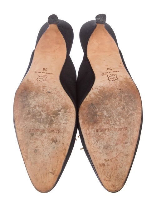 Manolo Blahnik Embellished Grosgrain Mules Shoes MOO98958 The