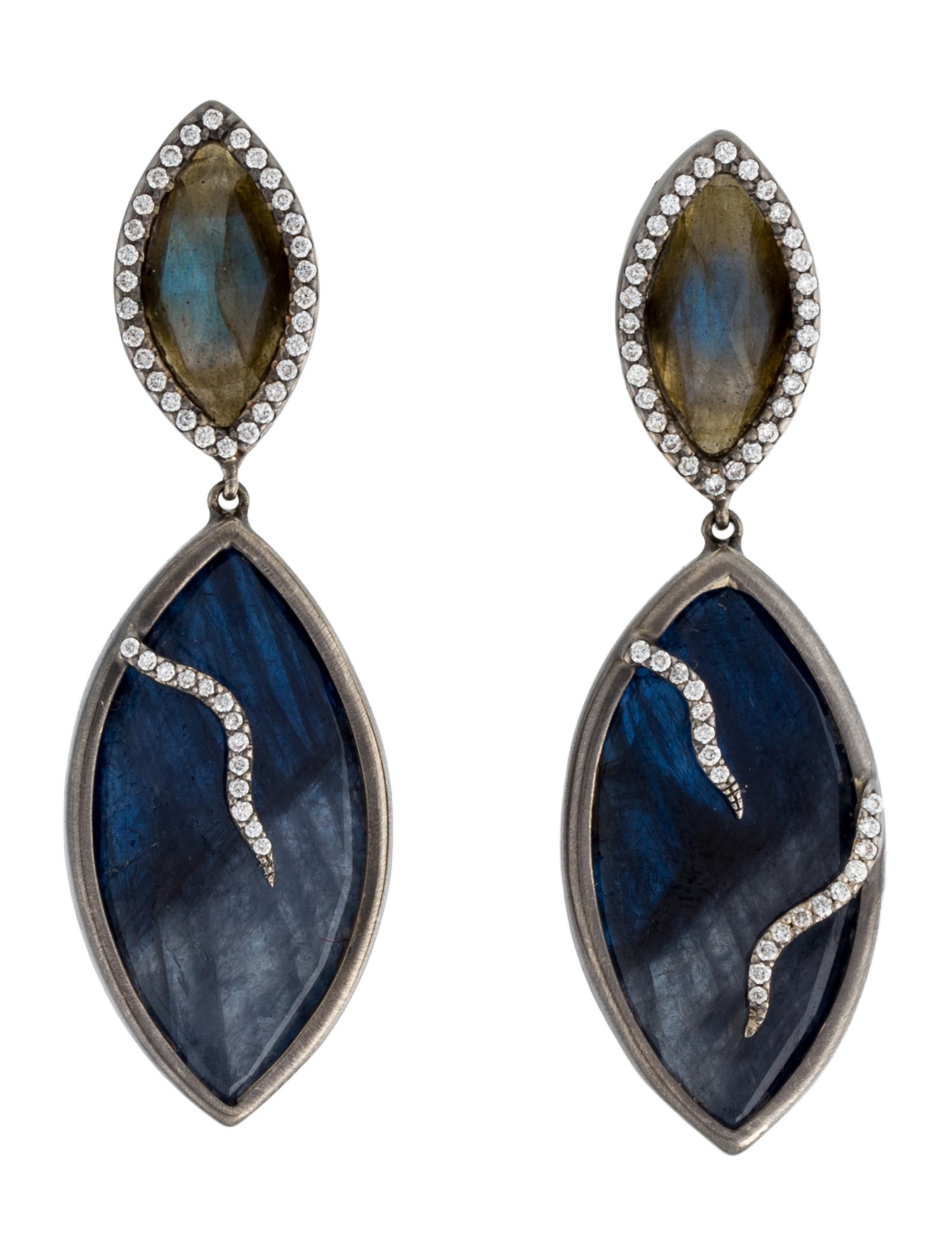 Monique Péan 18K Sapphire, Labradorite & Diamond Drop Earrings