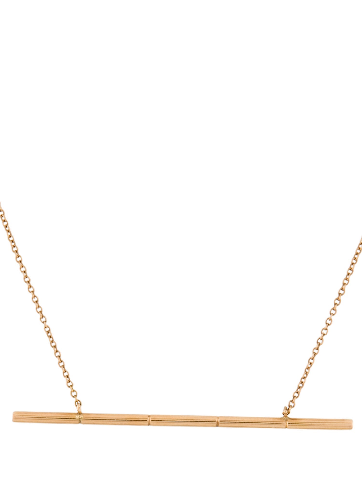 Monique Péan 18K Diamond Etched Rod Pendant Necklace
