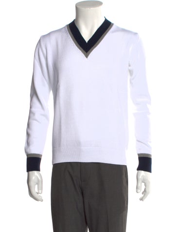 MooRER Sweaters Colorblock Pattern V-Neck Pullover Us38, It48 | M