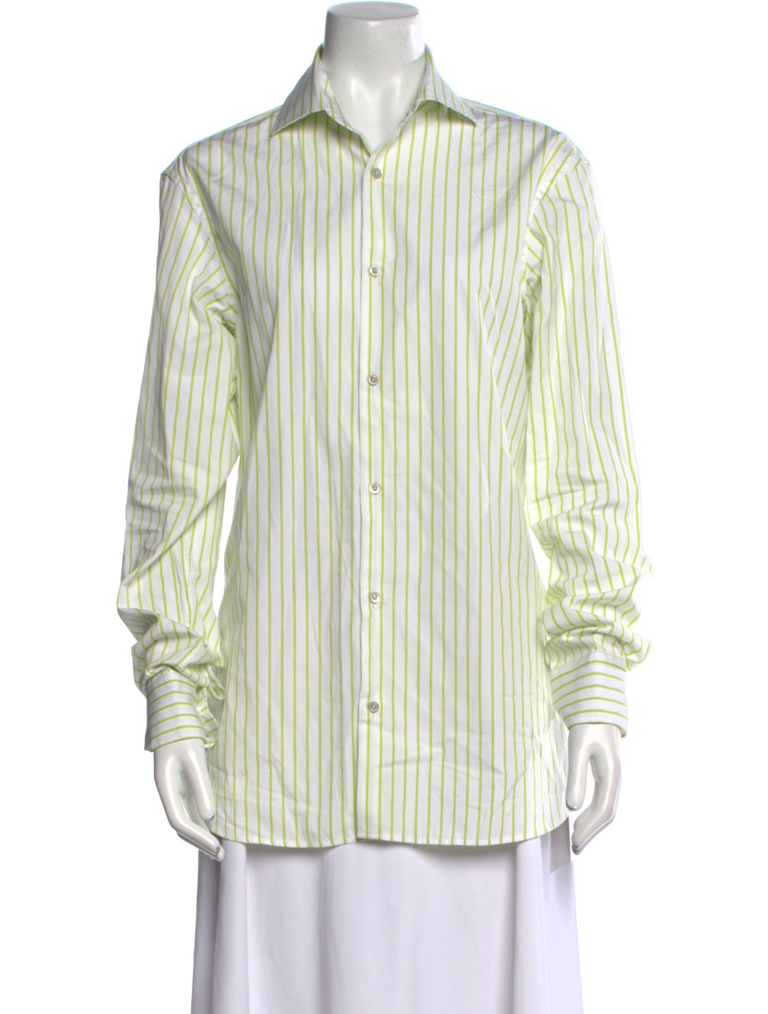 MooRER Striped Long Sleeve Button-Up Top