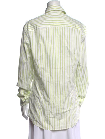 MooRER Striped Long Sleeve Button-Up Top