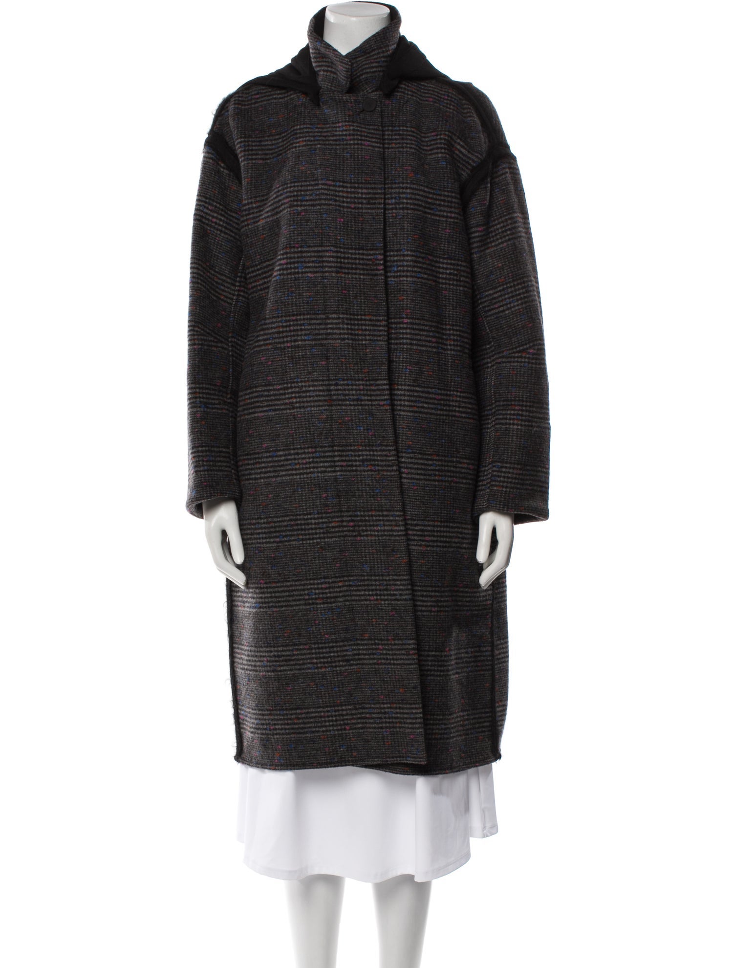 MooRER Wool Plaid Print Coat
