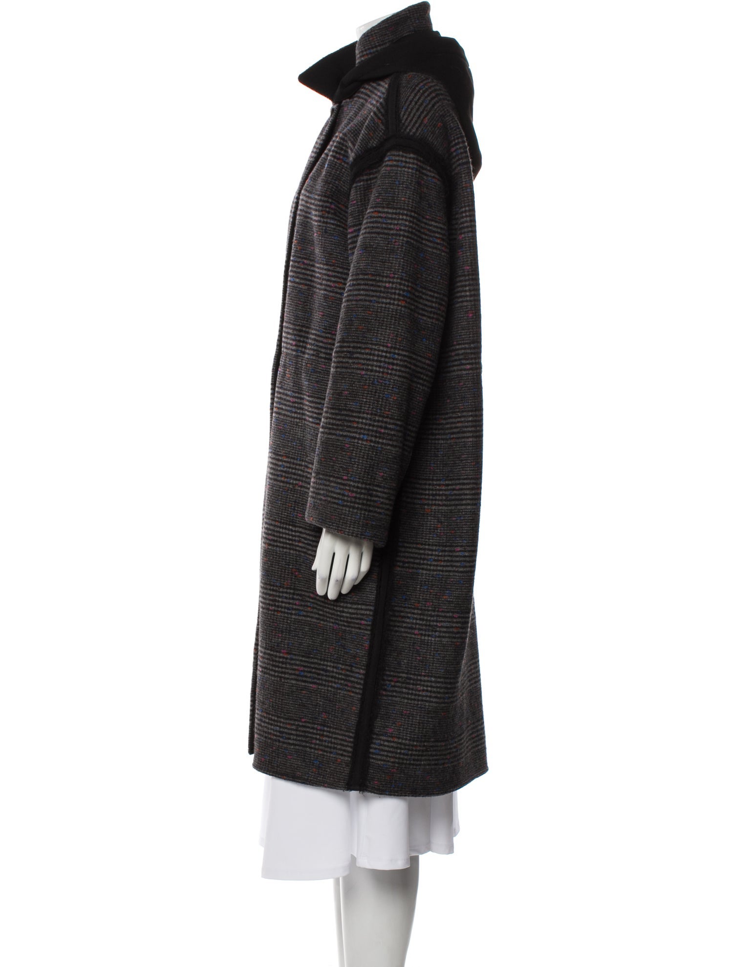 MooRER Wool Plaid Print Coat