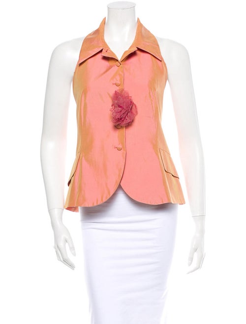Moschino Silk Halter Top orange