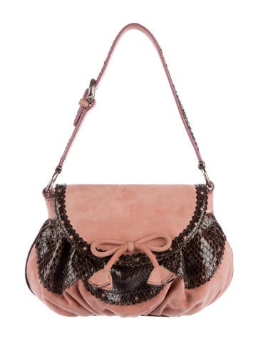 Moschino Snakeskin & Suede Bag