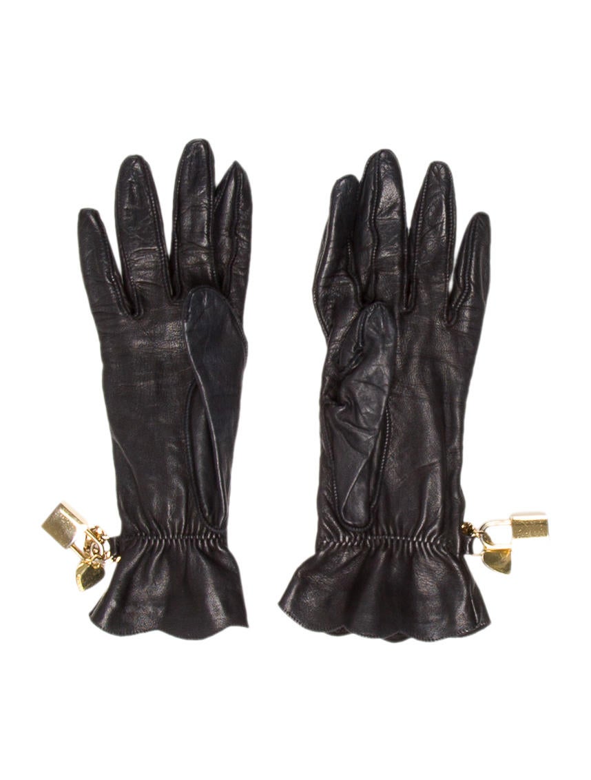 Moschino Leather ChainLink Gloves Accessories MOS26383 The RealReal