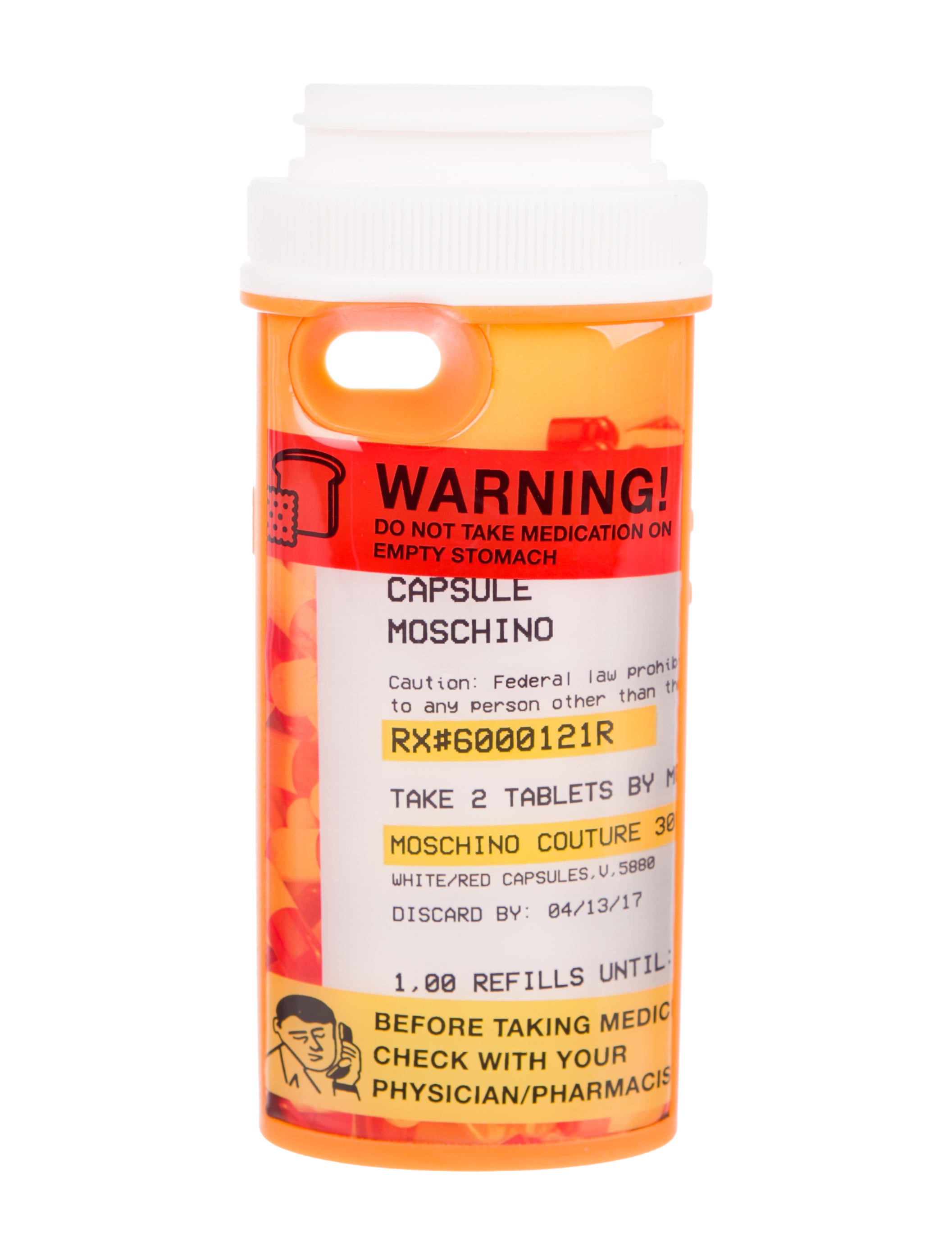 Moschino Pill Bottle Rubber Phone Case - Orange Phone Cases, Technology -  MOS34285 | The RealReal