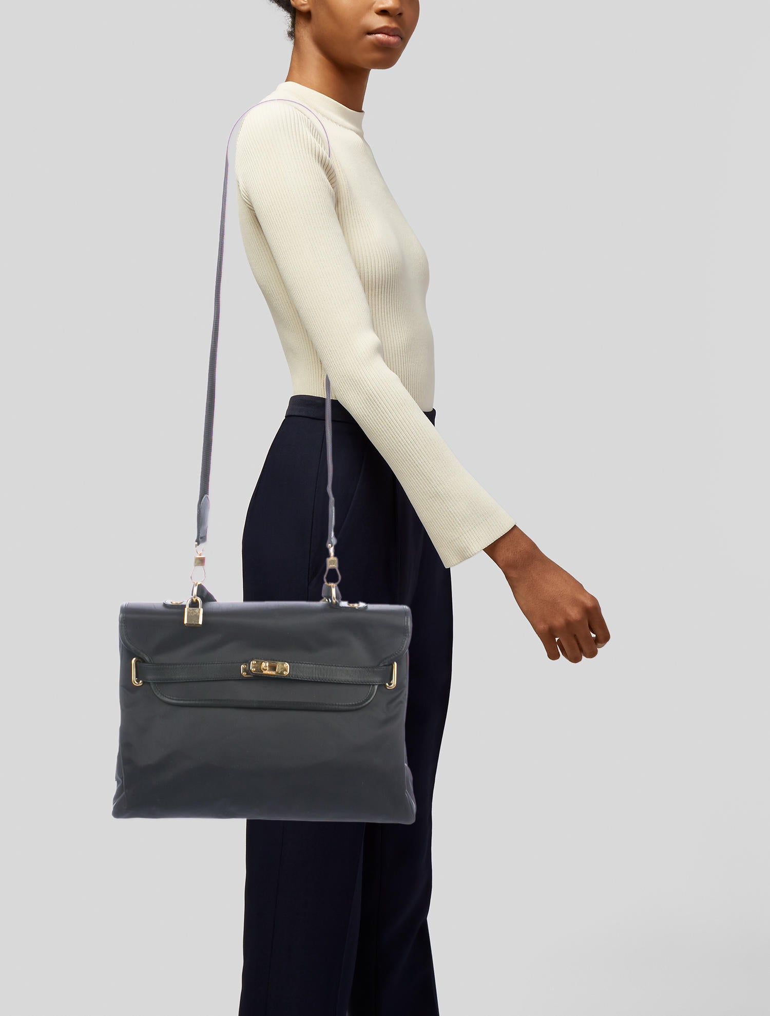 Moschino Kelly Redwall Nylon Bag - Black Satchels, Handbags