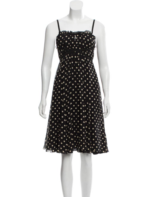 Moschino Silk Polka Dot Dress Black