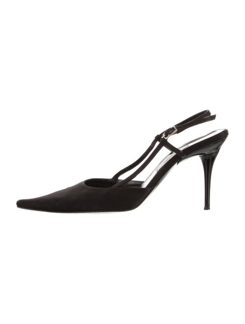 Moschino Satin Slingback Pumps Black