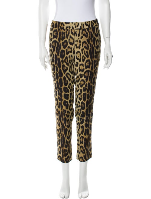 Moschino Animal Print Skinny Leg Pants Brown