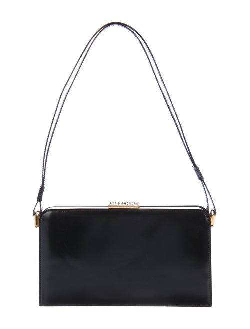 Moschino Leather Frame Shoulder Bag Black