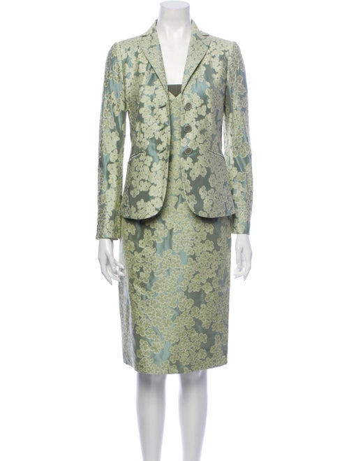Moschino Floral Print Dress Set Green