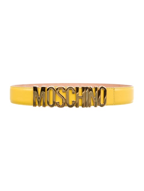 Moschino Leather Hip Belt Yellow