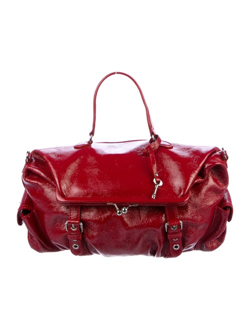Moschino Patent Leather Satchel Red