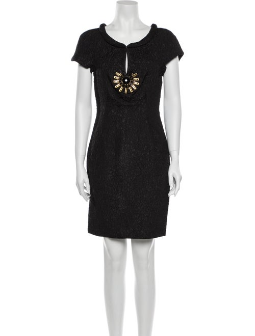 Moschino Scoop Neck Mini Dress Black