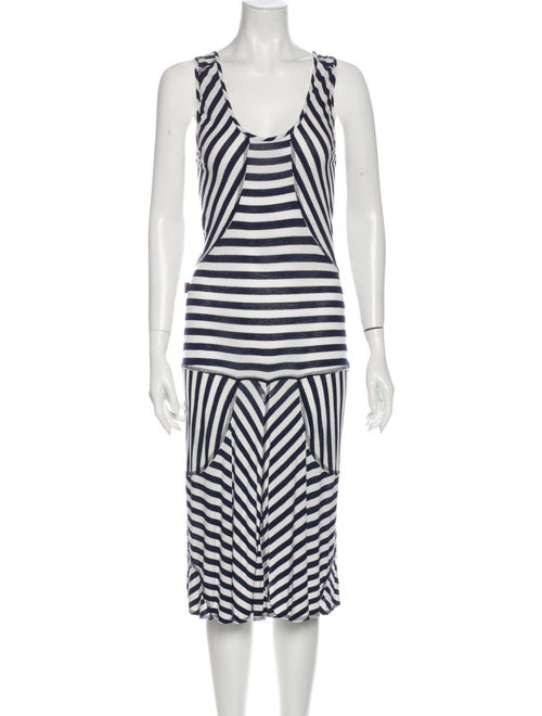 Moschino Striped Long Dress Blue