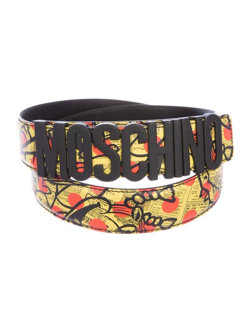 Moschino Leather Hip Belt Yellow