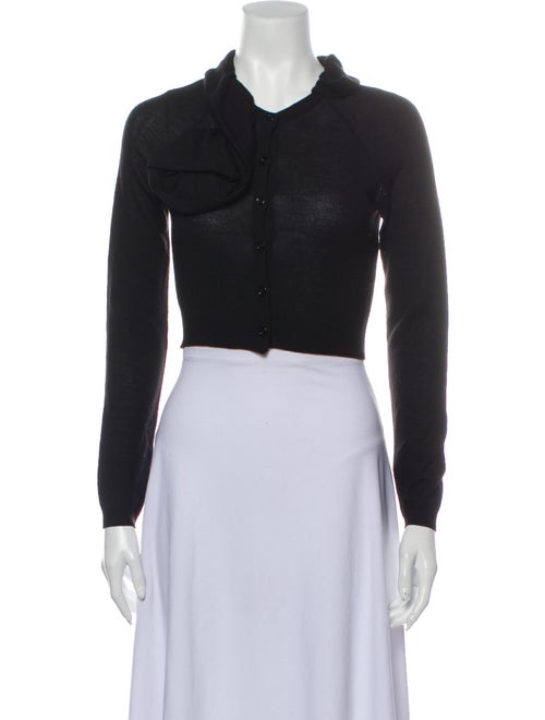 Moschino Cropped Wool Cardigan Black
