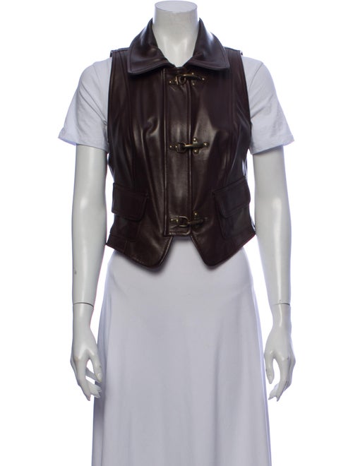 Moschino Leather Vest Brown