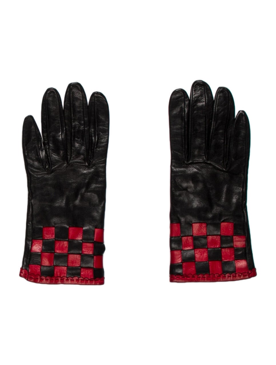 Moschino Leather ChainLink Gloves Black Winter Accessories, Accessories MOS26383 The RealReal