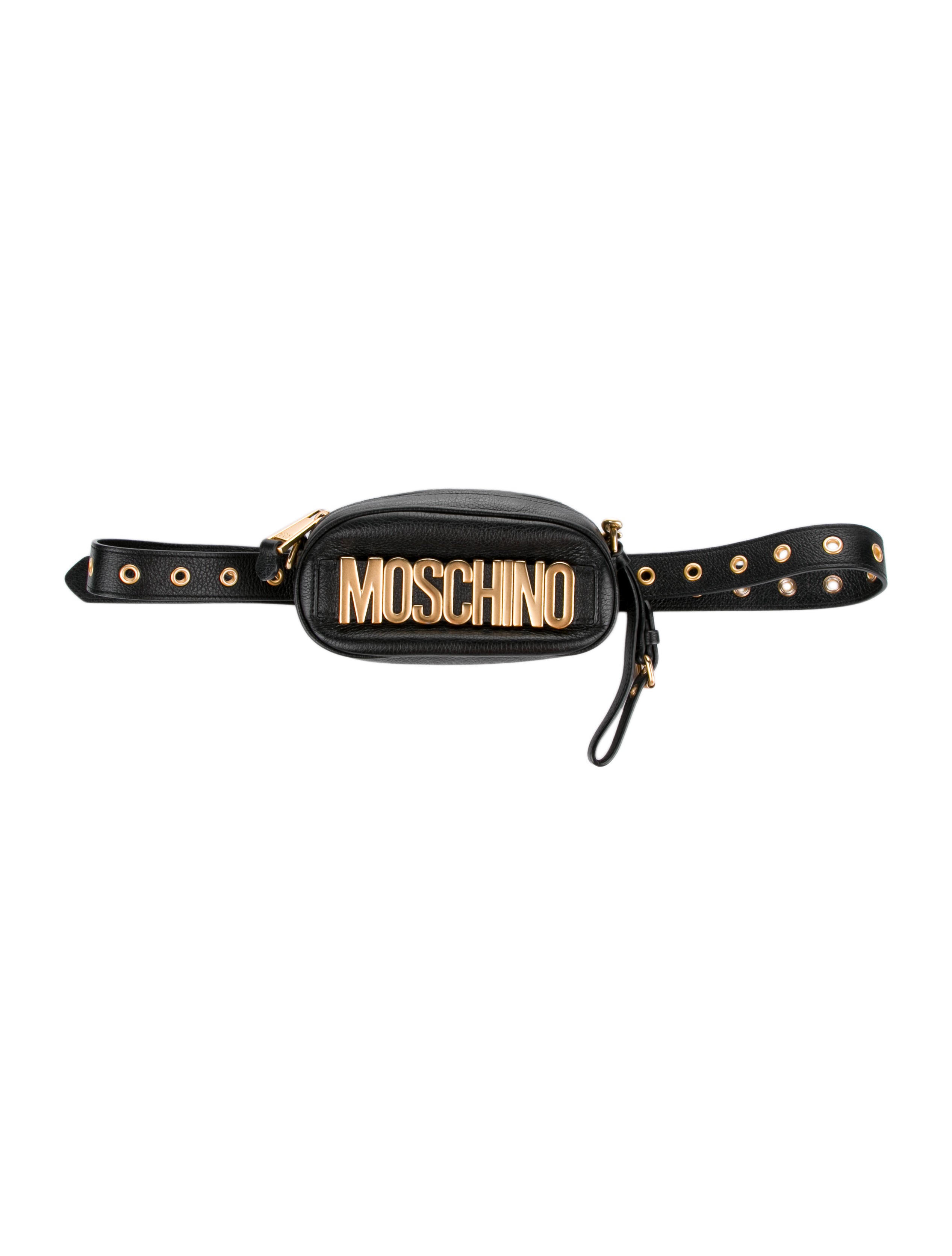 Moschino Leather Waist Bag Black Waist Bags, Bags MOS64036 The