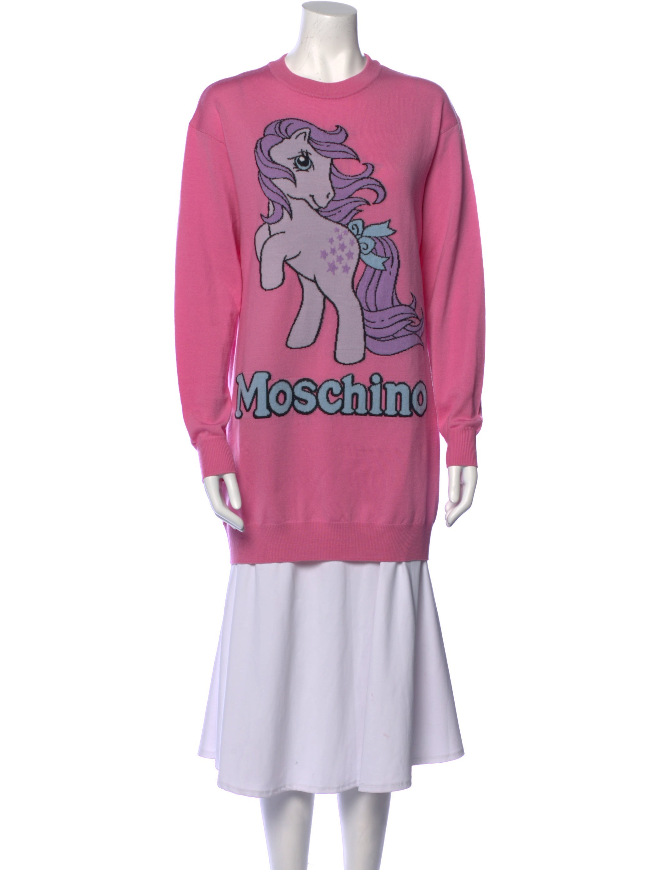 Moschino Virgin Wool Graphic Print Sweater