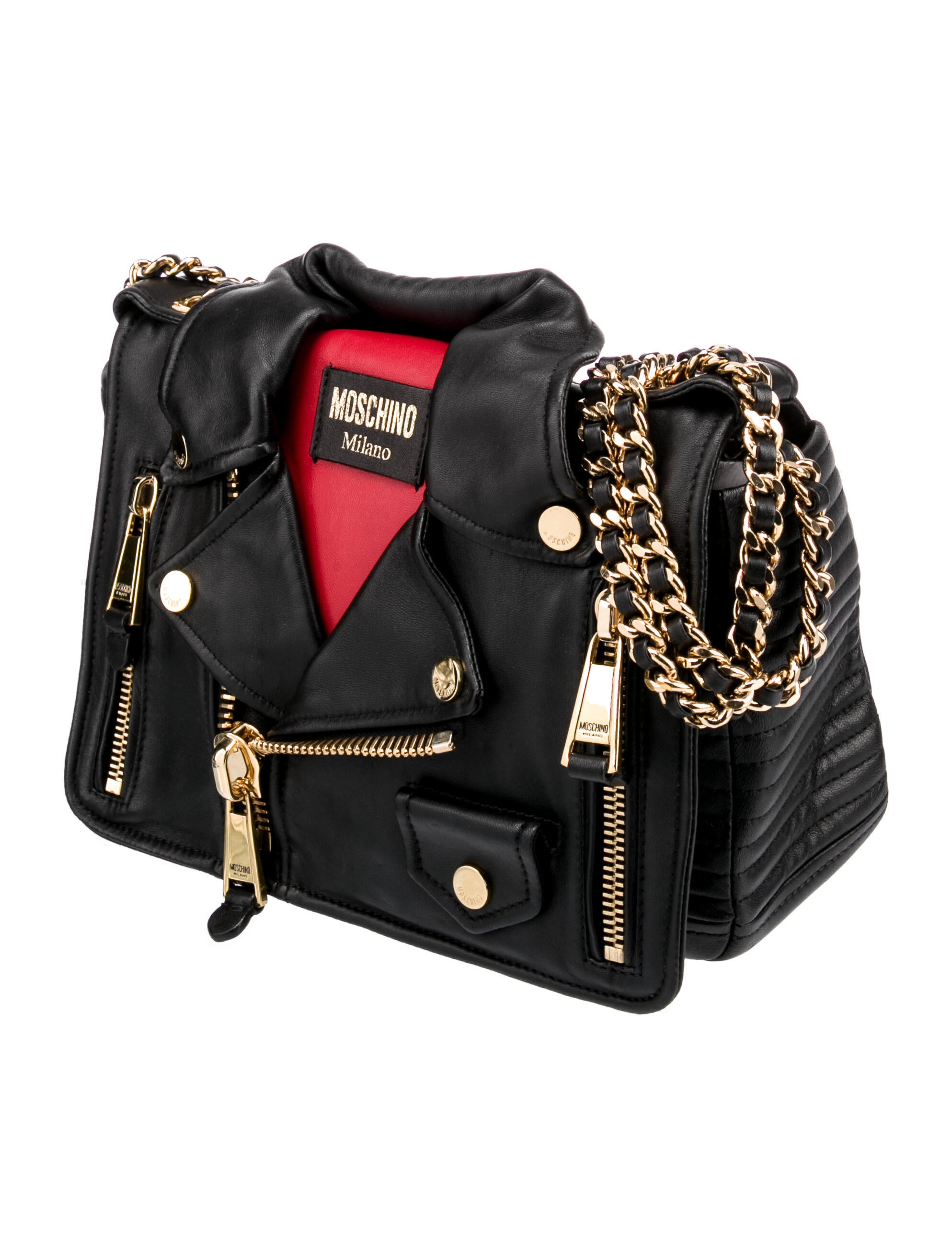 Moschino Biker Jacket Bag - Black Shoulder Bags, Handbags