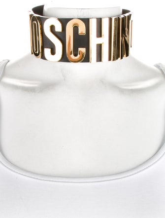 Moschino Couture Leather Choker Necklace