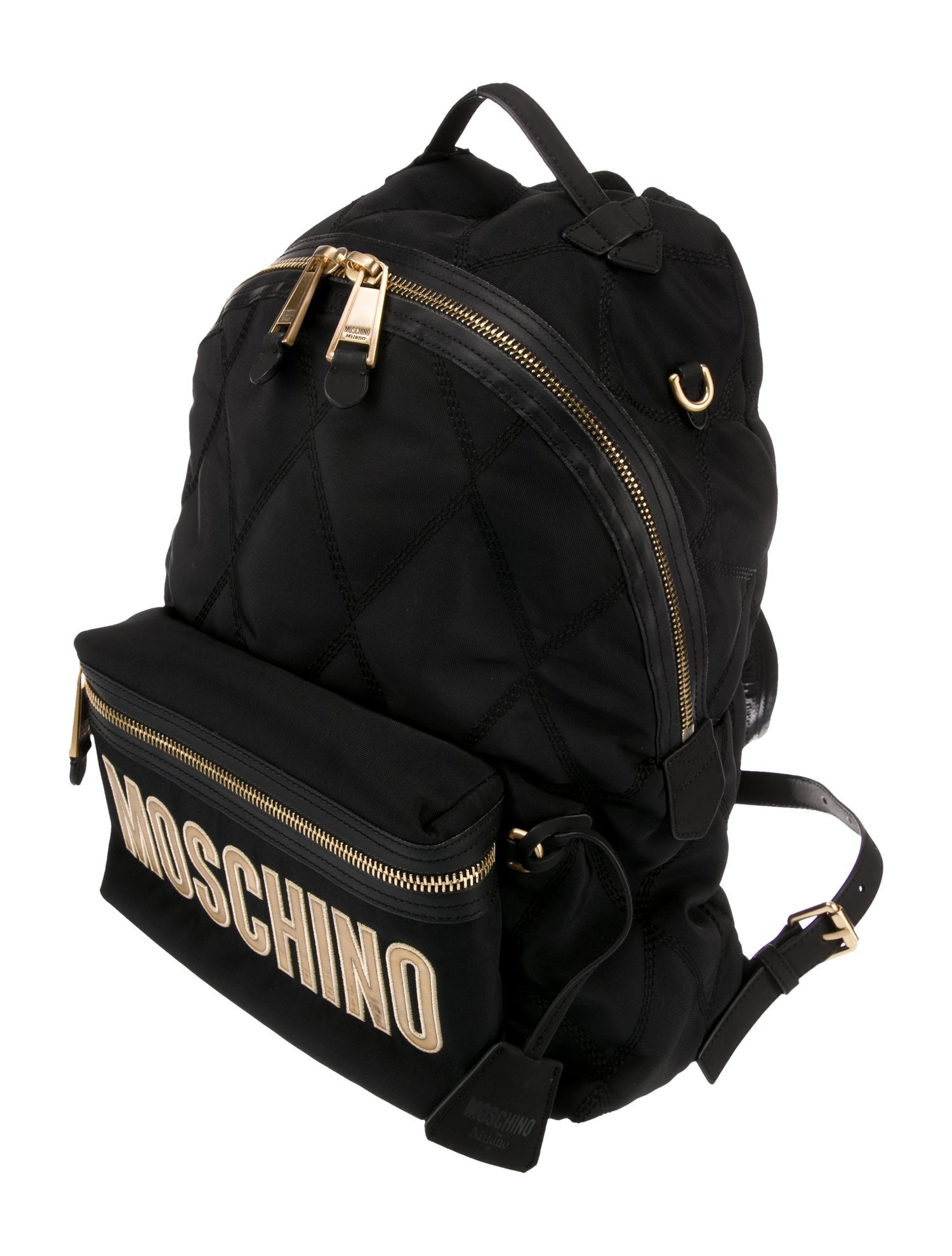 Authentic MOSCHINO QUILTED NYLON SMALL BACKPACK/SHOULDER BAG Moschino Backpack Quilted Bags & Handbags for Women for sale  main image 2