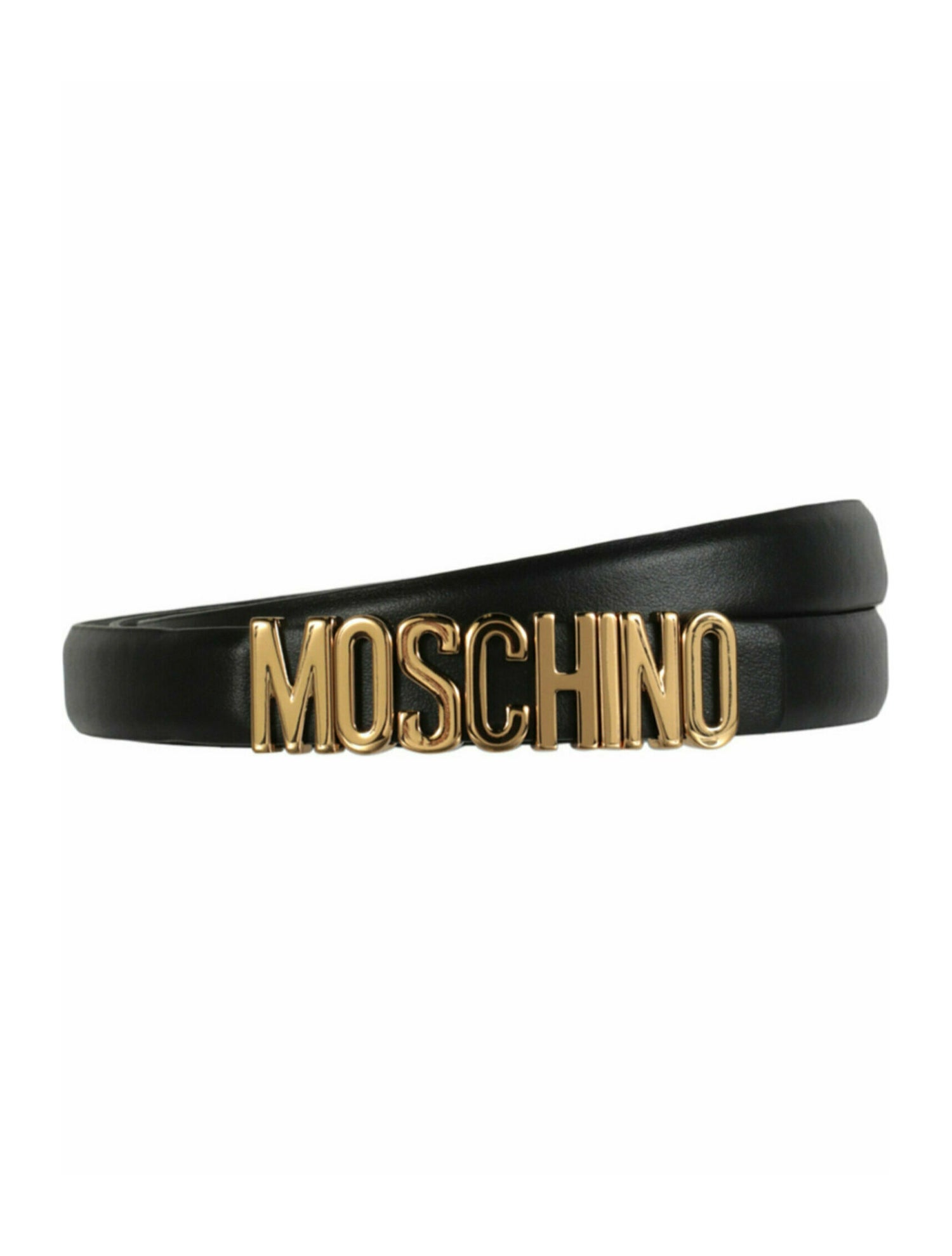 Moschino Logo Lettering Leather Belt