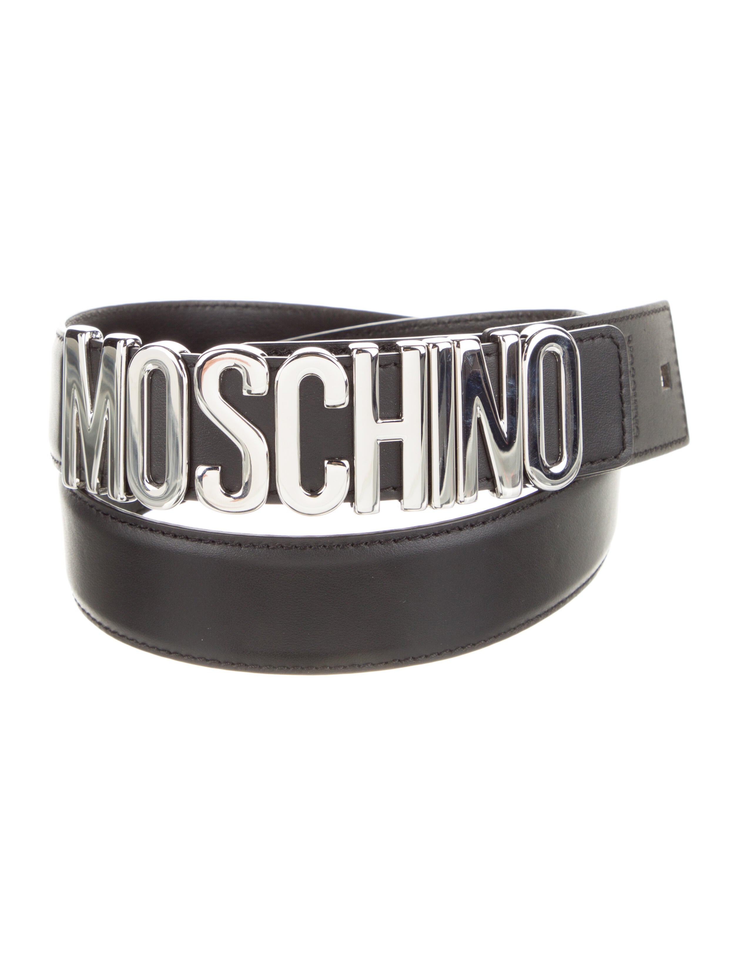Moschino Leather Belt - Black Belts, Accessories - MOS77663 | The
