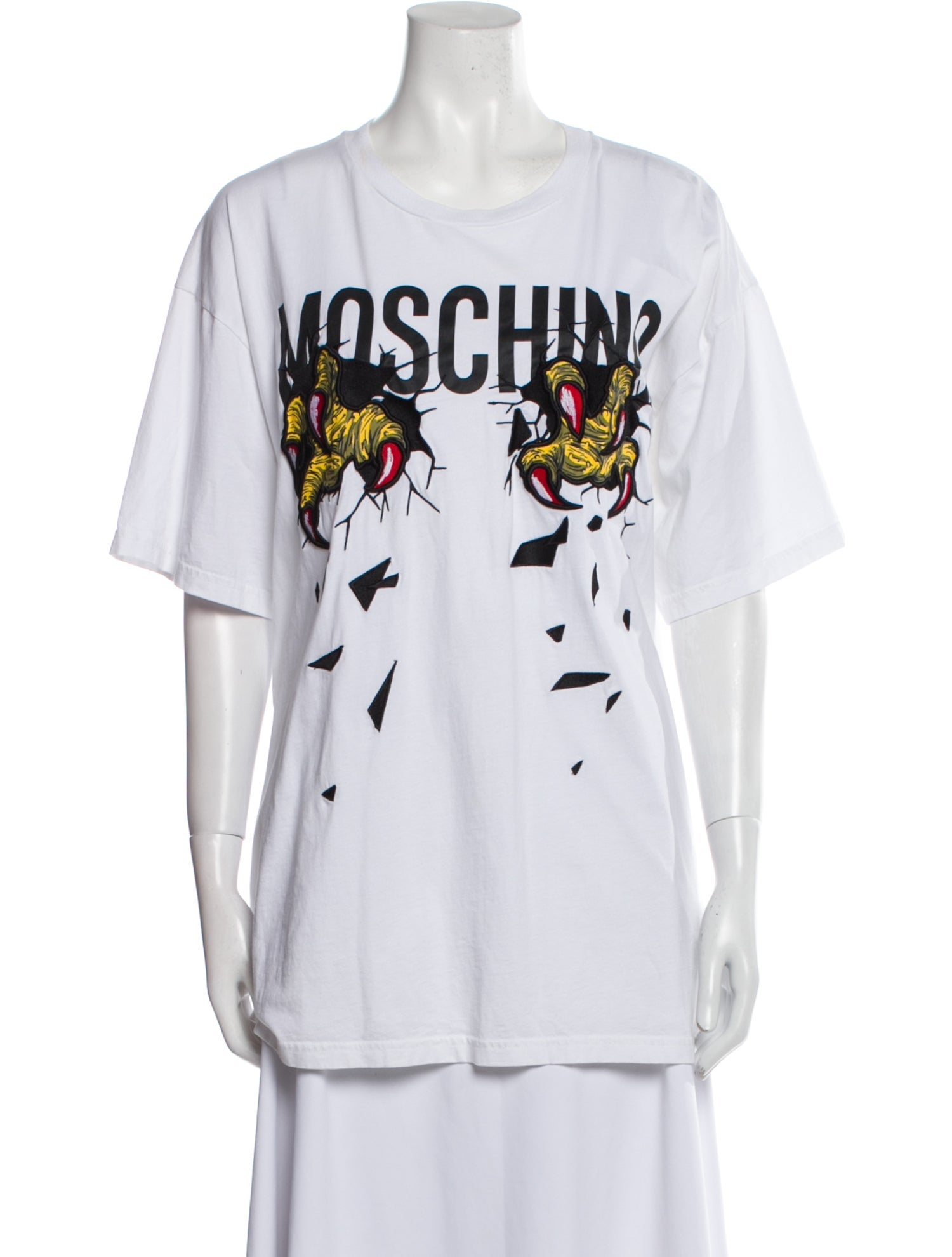 Love Moschino White Graphic Print Cotton Long Sleeves T-shirt