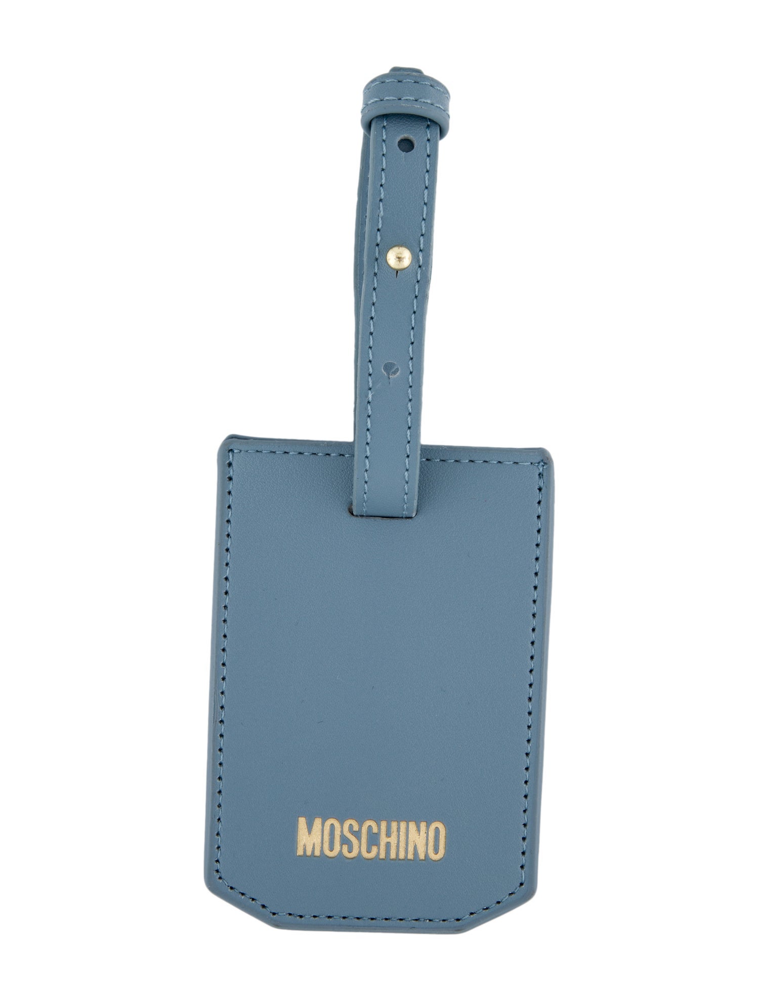 Moschino Leather Bag Tag - Blue Travel, Accessories - MOS82558