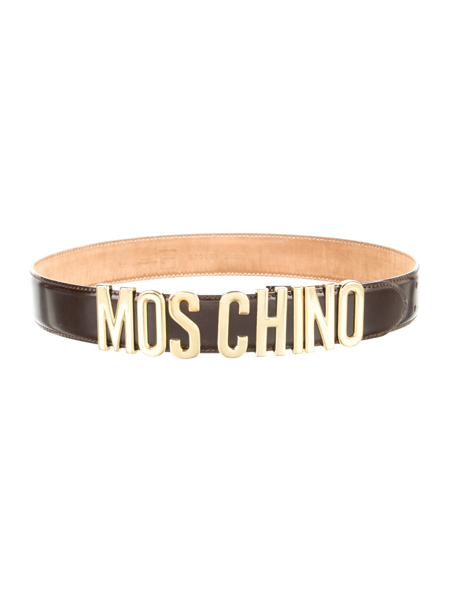MOSCHINO EMBELLISHED LEATHER BELT