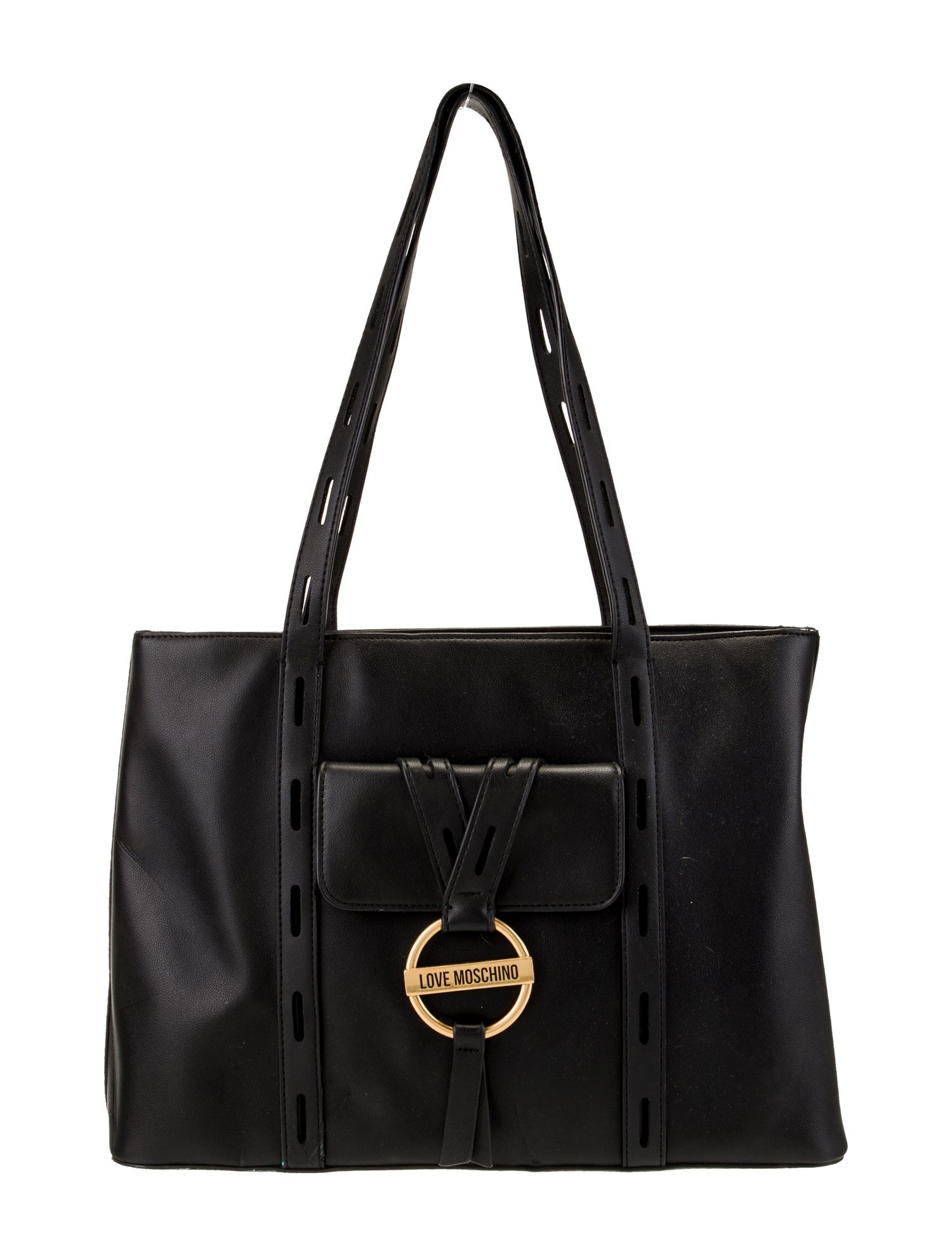 Moschino Beige Calf Leather Bos Taurus Shoulder Bag
