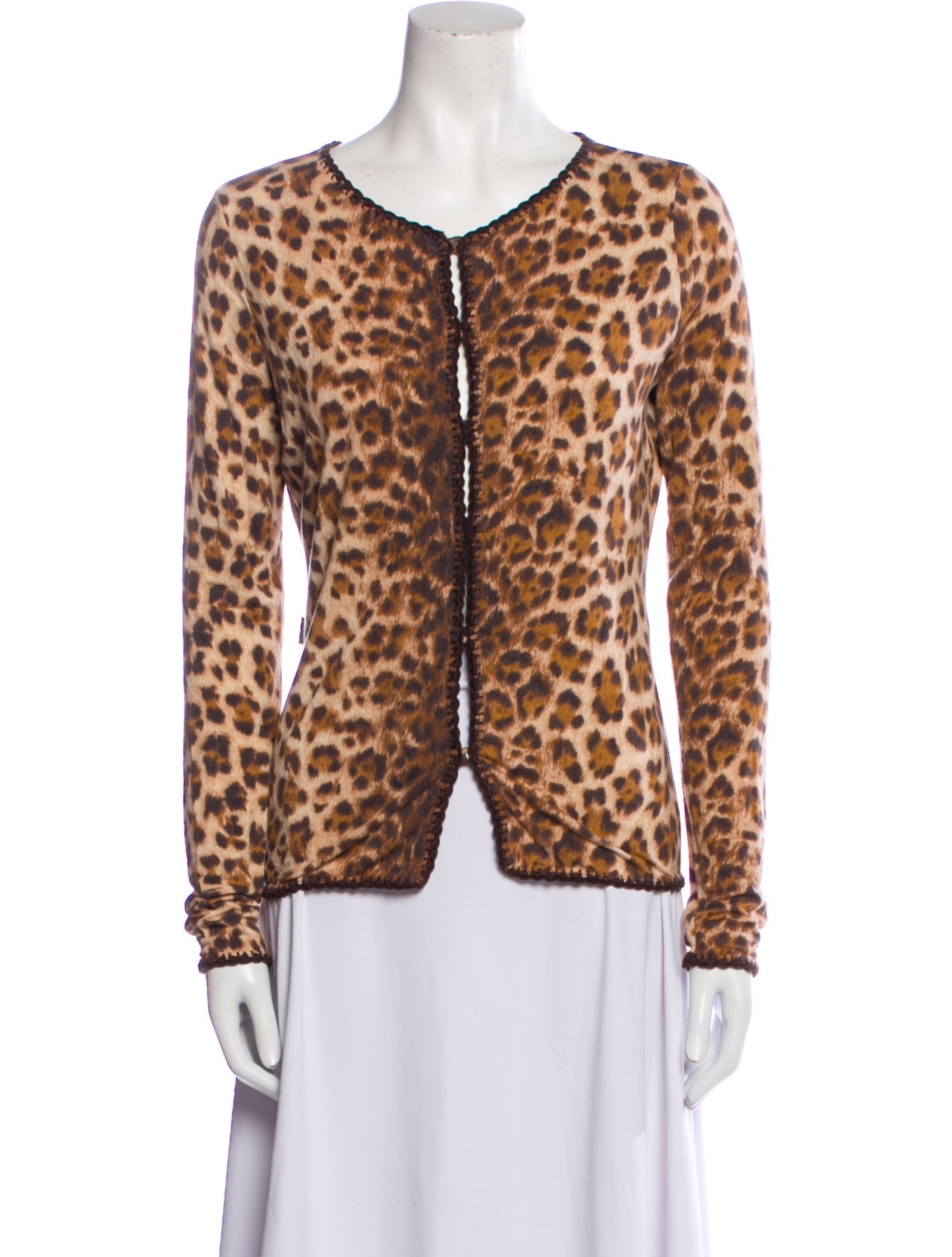 Moschino Animal Print V-Neck Sweater