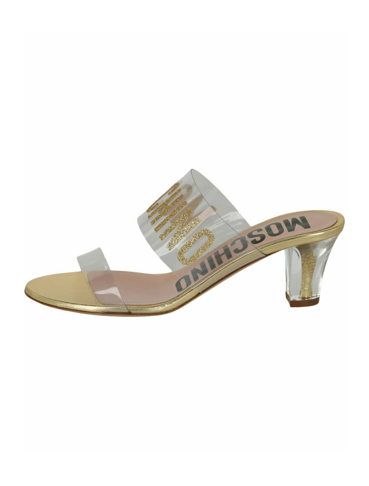Moschino Lettering PVC Sandals w/ Tags