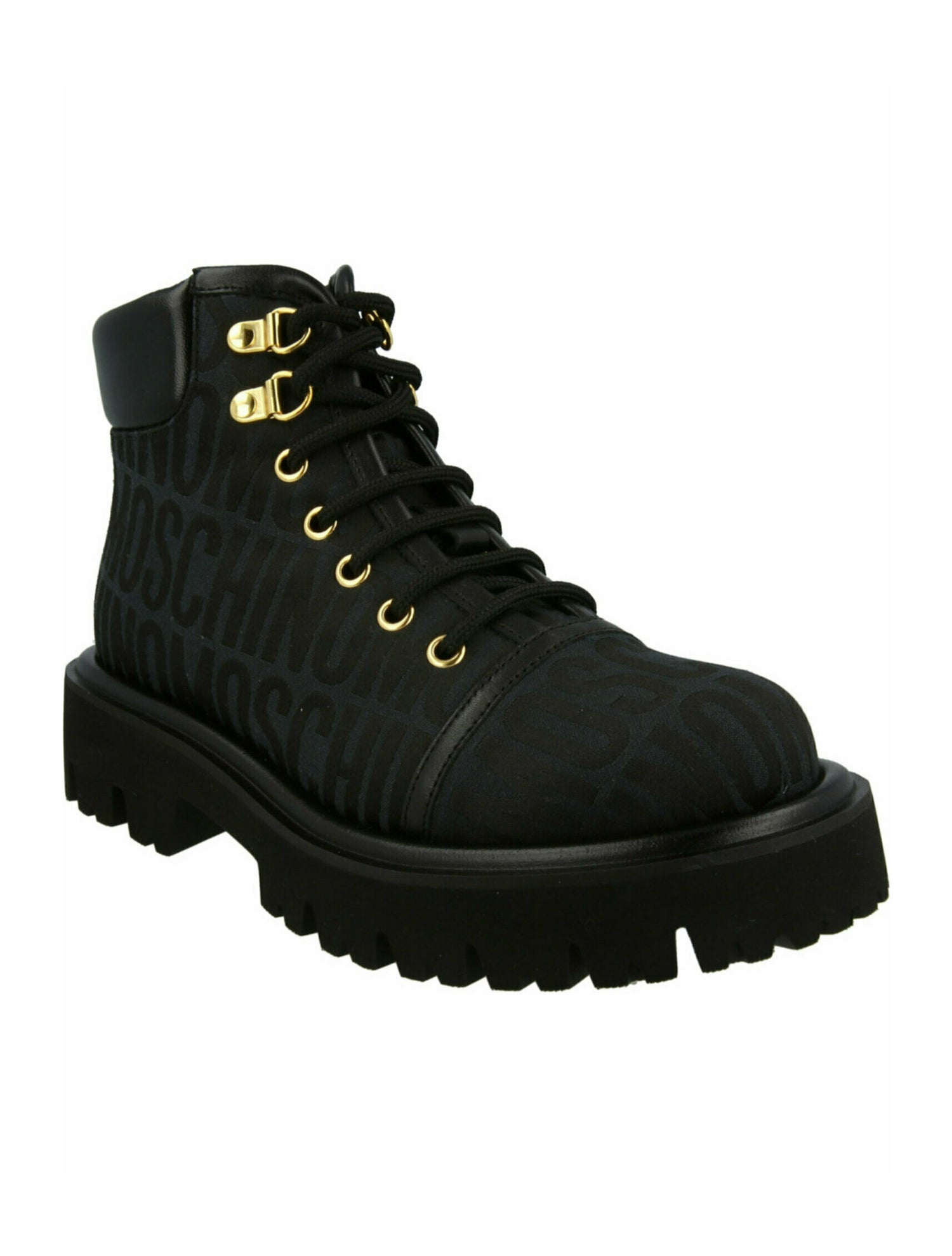 Moschino Patterned Lace-Up Boots w/ Tags