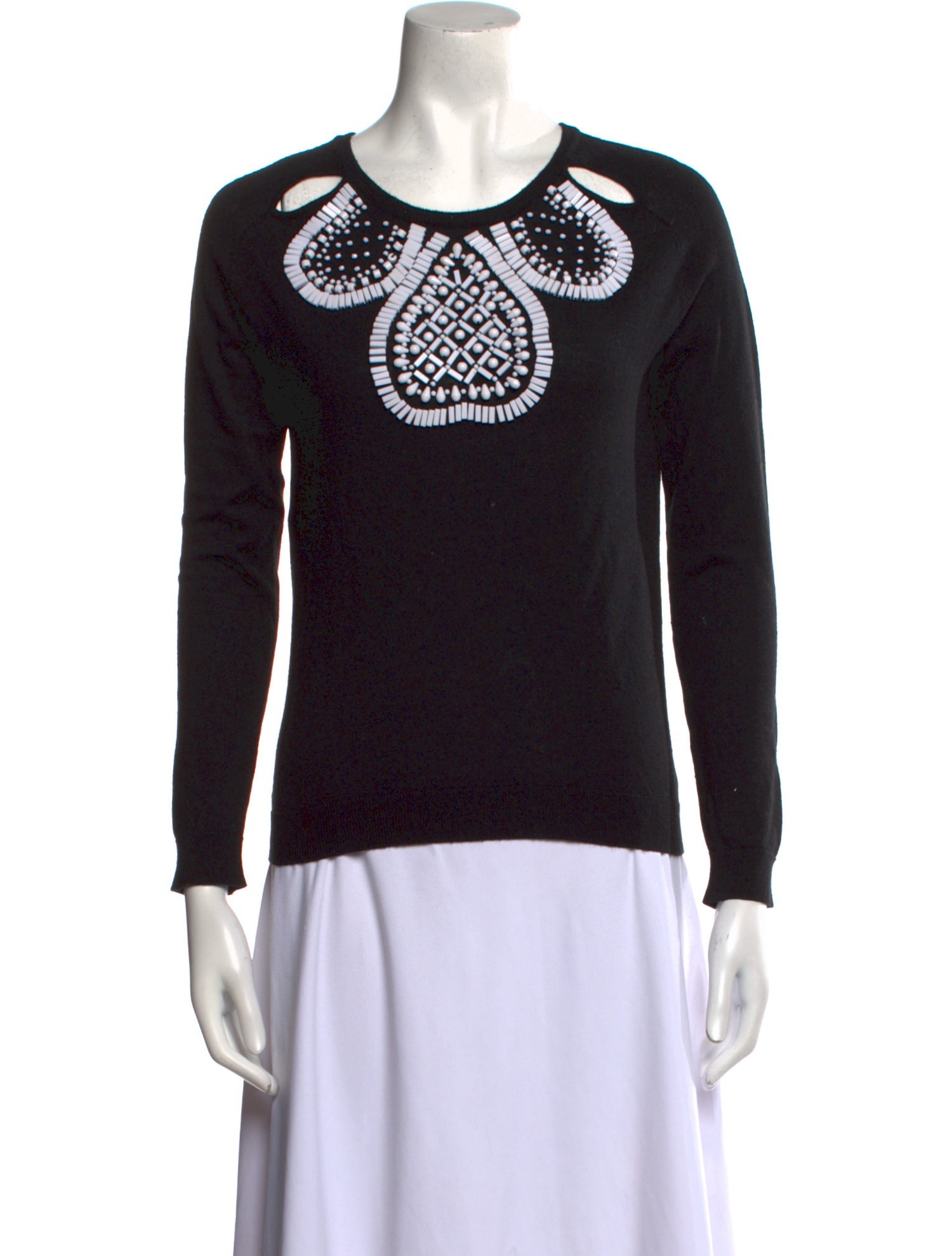 Moschino Cheap and Chic Virgin Wool Scoop Neck Sweater