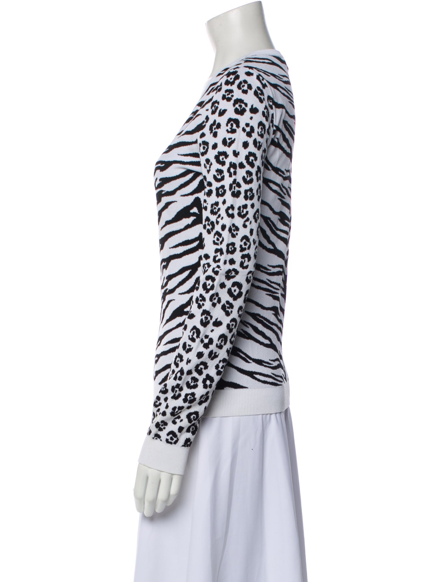 Moschino Animal Print V-Neck Sweater