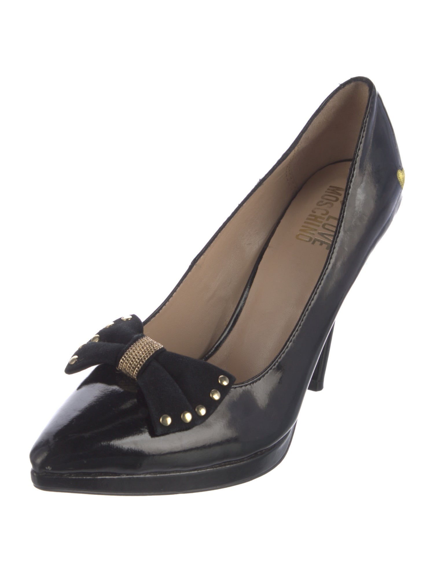 Moschino Leather Bow Accents Pumps