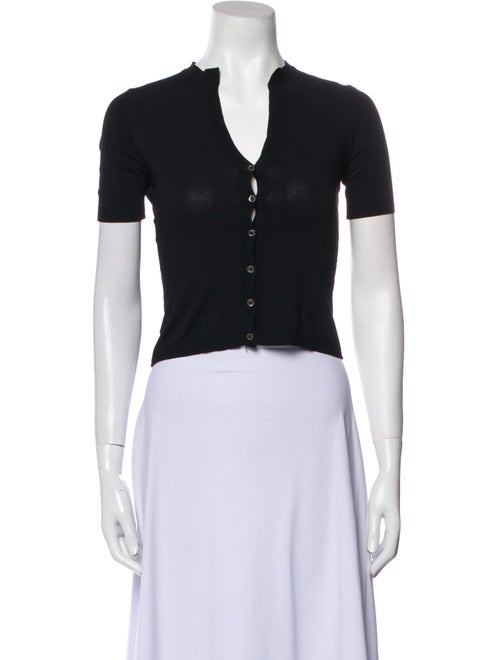 Moschino V-Neck Short Sleeve Crop Top