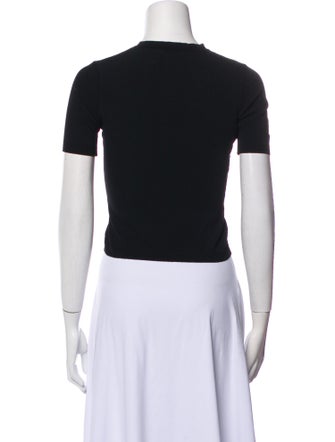 Moschino V-Neck Short Sleeve Crop Top