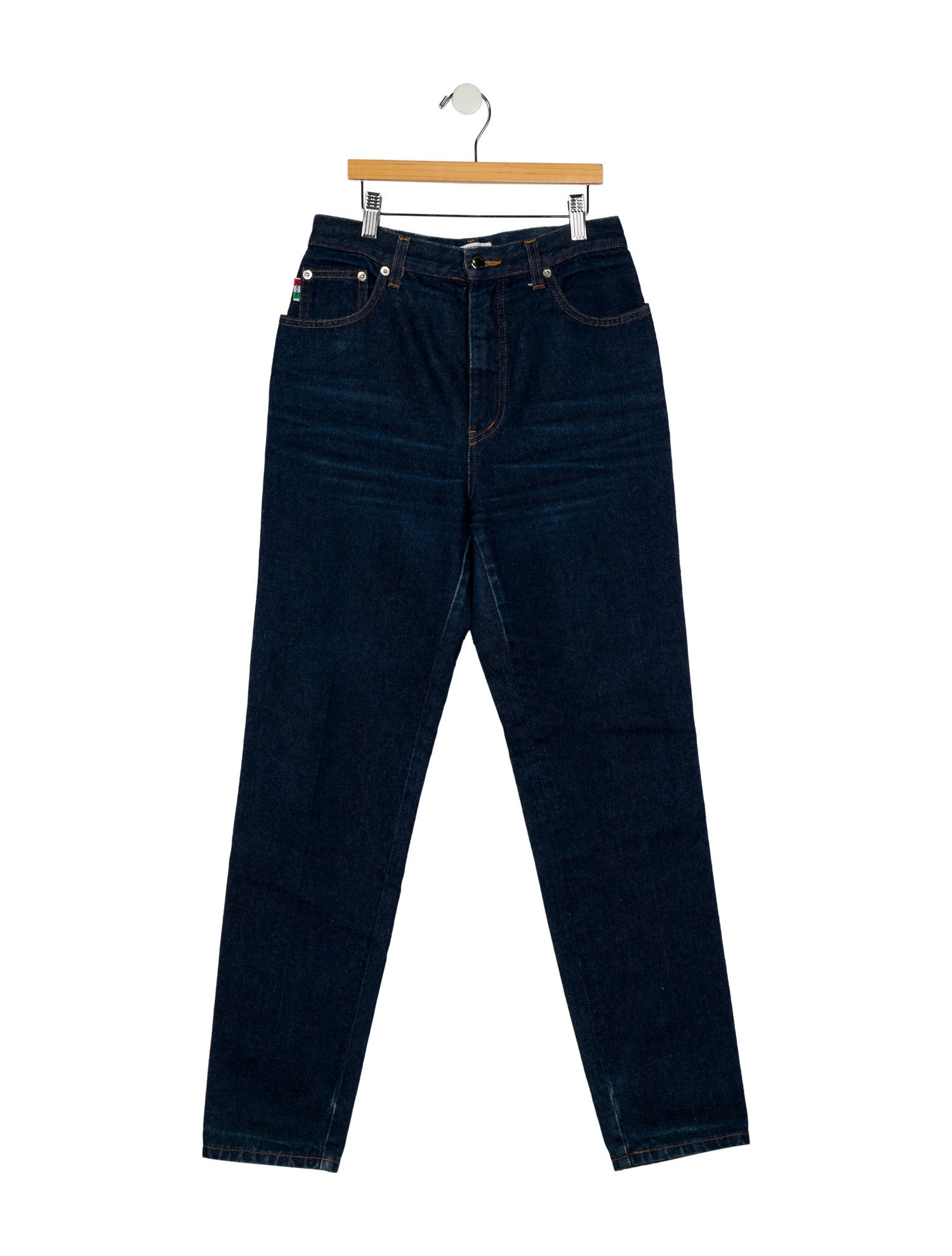 Moschino Straight Leg Jeans Blue Dark Wash with High-Rise 5