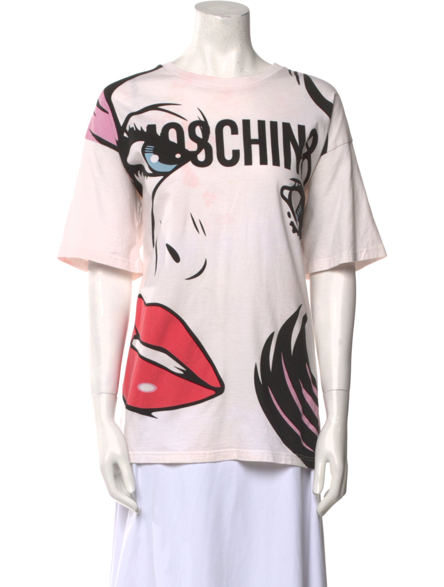 Moschino Graphic Print Bateau Neckline T-Shirt