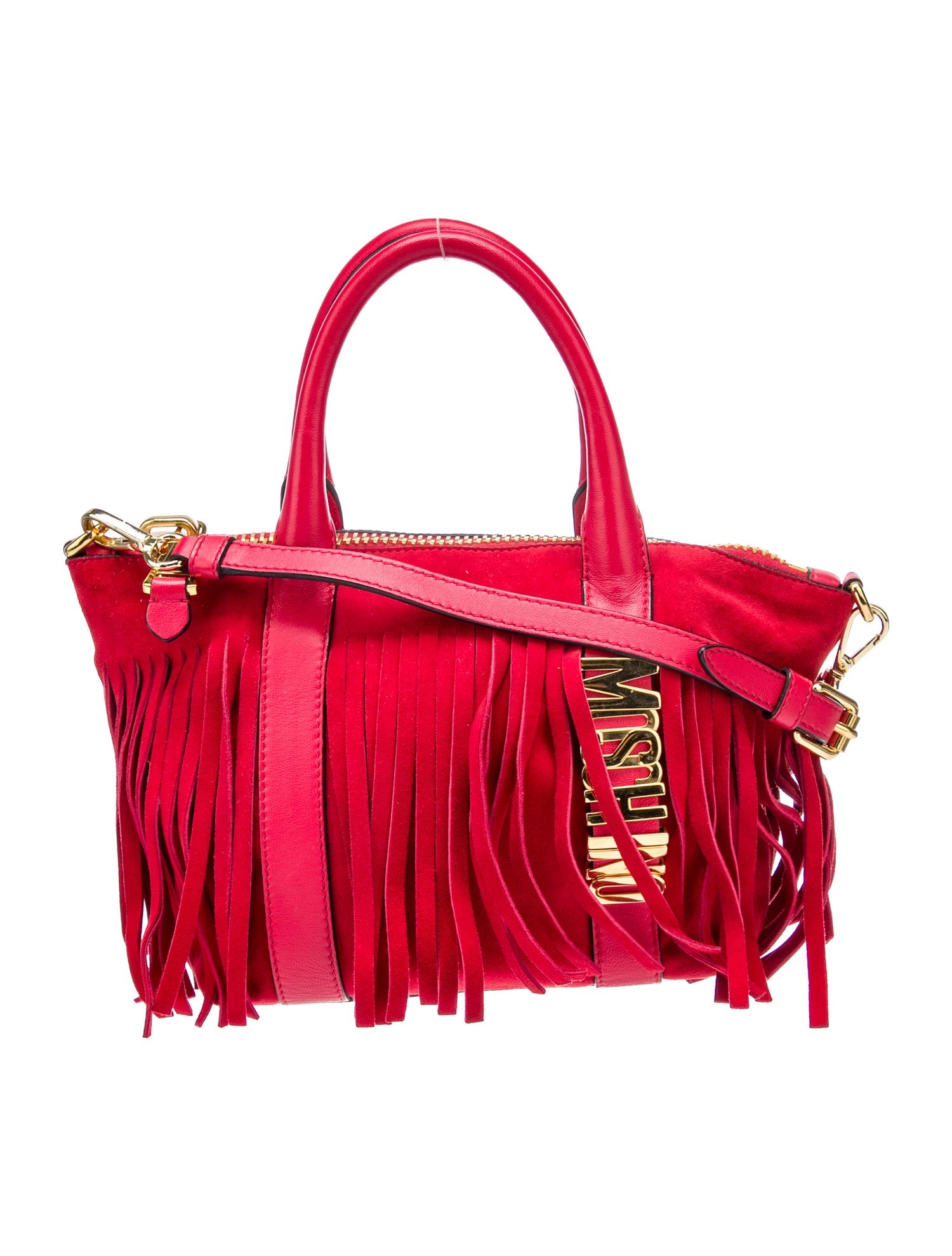 Moschino Suede Top Handle Bag